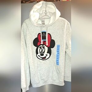 Disney Gray Hoodie with Minnie Mouse and Red Bow